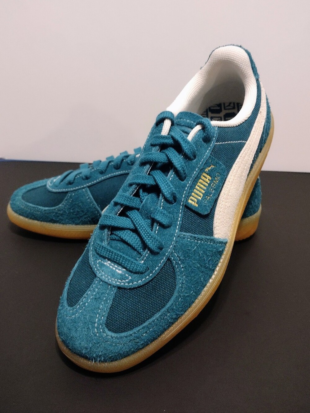 Puma Palermo Sneakers Men's Size 9 Cold Green/Teal & off White